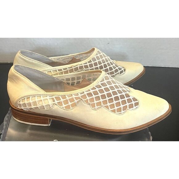 Kelsi Dagger Brooklyn Women's Cream Leather Mesh Loafers Size 9 Medium. - Picture 4 of 11